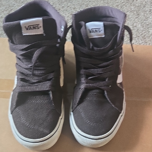 Vans High-Top Sneakers Filmore Plaid Mix Brown Suede. Size 6W Like New - Picture 1 of 4